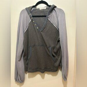 Cozy Two-Tone Hoodie in Gray and Purple